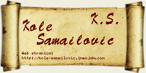Kole Samailović vizit kartica